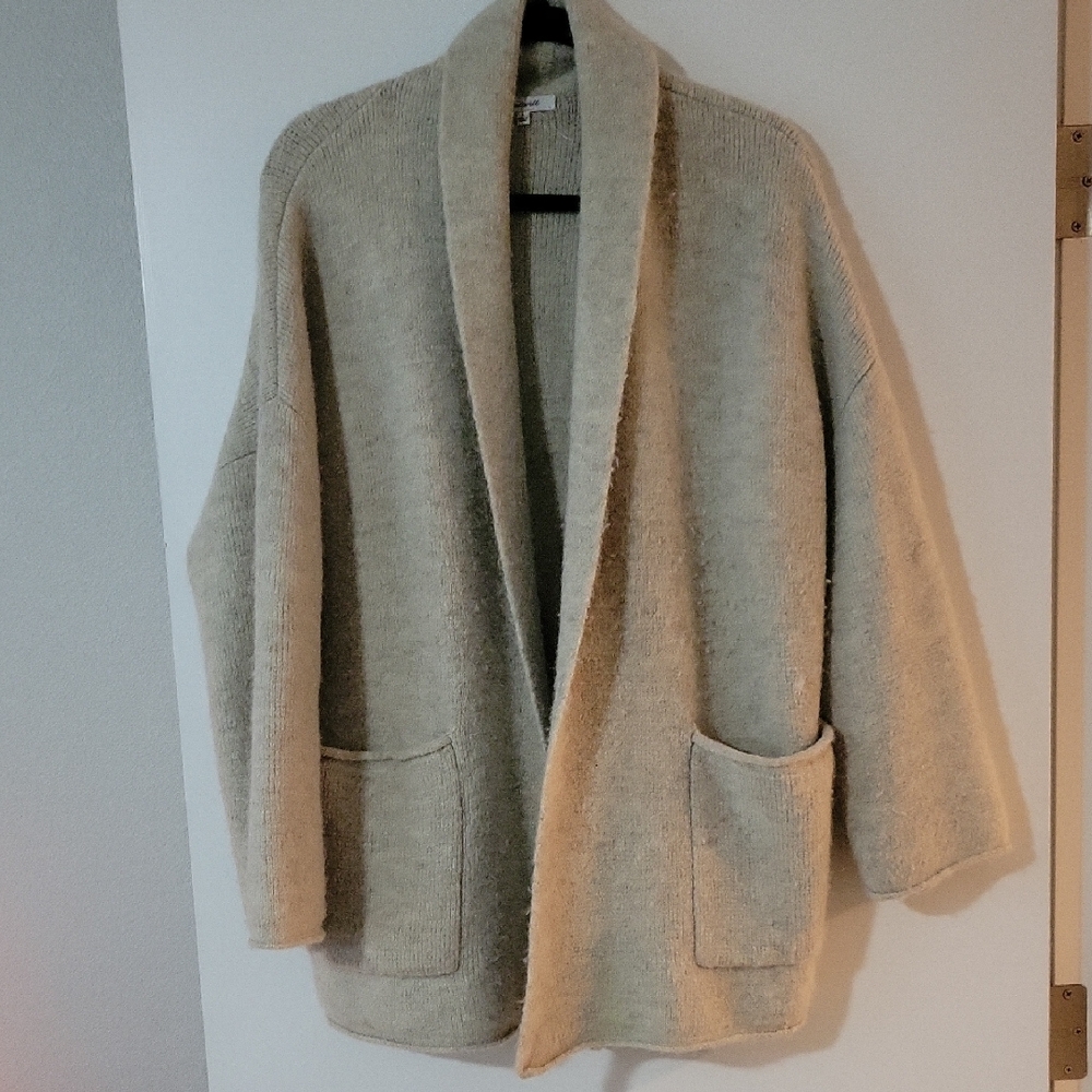 Cozy Beige Open Front Cardigan